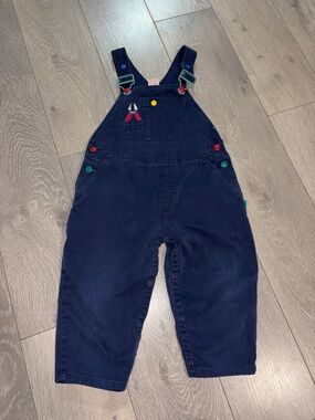 Gymboree Navy Overalls with Multicolor Button Accents